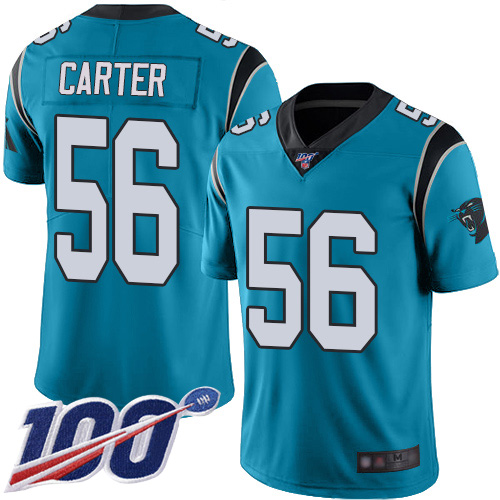 Carolina Panthers Limited Blue Men Jermaine Carter Alternate Jersey NFL Football #56 100th Season Vapor Untouchable
